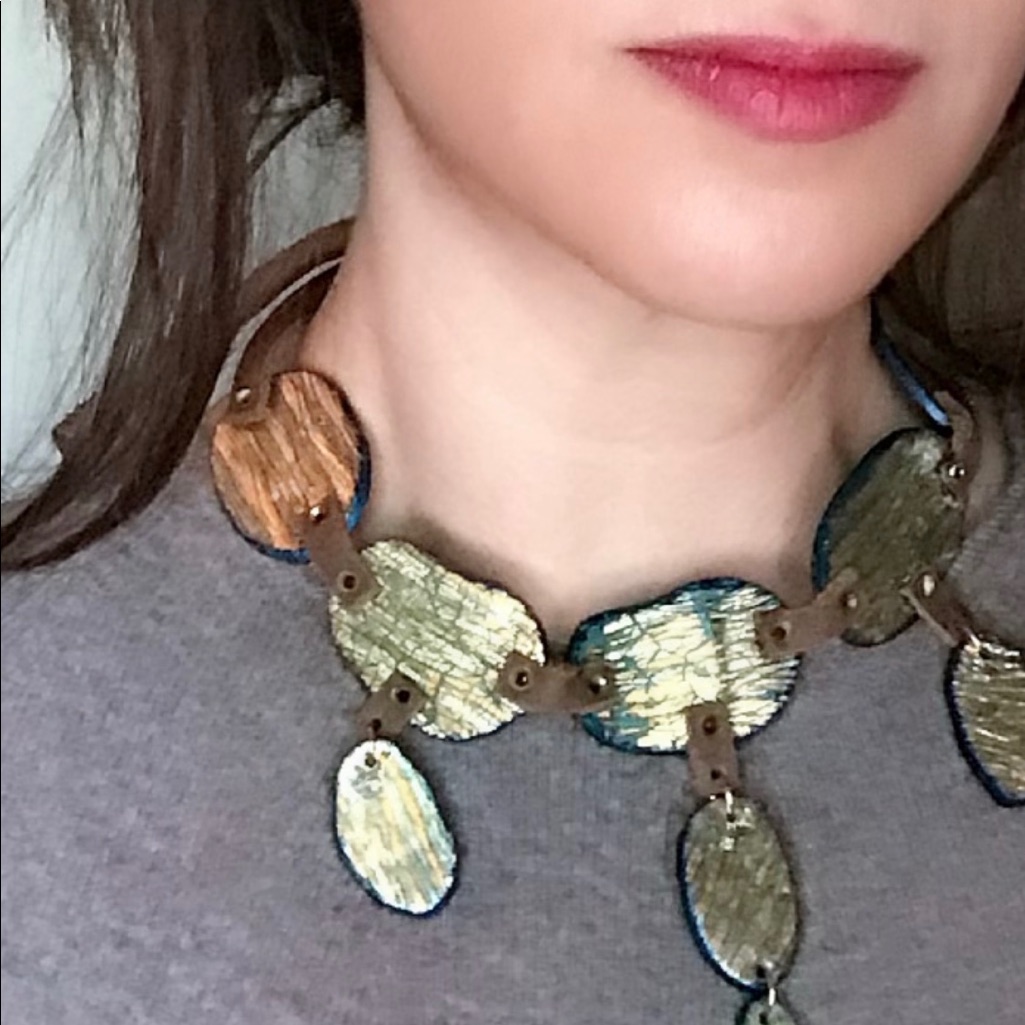 Bohemian Handmade Mixed Media Crocker Necklace